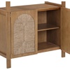 image:imageNathan James Leah Arched Bookcase 3Tier Bookshelf with Storage Cabinet Base Seagrass Door Fronts and Solid Wood Frame Light BrownLight Brown