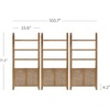 image:imageNathan James Leah Arched Bookcase 3Tier Bookshelf with Storage Cabinet Base Seagrass Door Fronts and Solid Wood Frame Light BrownLight Brown