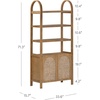 image:imageNathan James Leah Arched Bookcase 3Tier Bookshelf with Storage Cabinet Base Seagrass Door Fronts and Solid Wood Frame Light BrownLight Brown