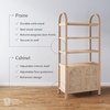 image:imageNathan James Leah Arched Bookcase 3Tier Bookshelf with Storage Cabinet Base Seagrass Door Fronts and Solid Wood Frame Light BrownRaw Oak