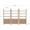 image:imageNathan James Leah Arched Bookcase 3Tier Bookshelf with Storage Cabinet Base Seagrass Door Fronts and Solid Wood Frame Light BrownRaw Oak