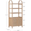 image:imageNathan James Leah Arched Bookcase 3Tier Bookshelf with Storage Cabinet Base Seagrass Door Fronts and Solid Wood Frame Light BrownRaw Oak