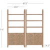 image:imageNathan James Leah Arched Bookcase 3Tier Bookshelf with Storage Cabinet Base Seagrass Door Fronts and Solid Wood Frame Light BrownRaw Oak