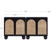 image:imageNathan James Leah Boho TV Stand or Sideboard Cabinet for Kitchen or Living Room with BallStyle Feet Natural Seagrass Door Fronts and Solid Wood Legs Raw Oak Set of 2Blackseagrass