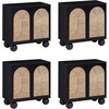 image:imageNathan James Leah Boho TV Stand or Sideboard Cabinet for Kitchen or Living Room with BallStyle Feet Natural Seagrass Door Fronts and Solid Wood Legs Raw Oak Set of 2Blackseagrass