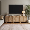 image:imageNathan James Leah Boho TV Stand or Sideboard Cabinet for Kitchen or Living Room with BallStyle Feet Natural Seagrass Door Fronts and Solid Wood Legs Raw Oak Set of 2Light Brown