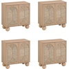 image:imageNathan James Leah Boho TV Stand or Sideboard Cabinet for Kitchen or Living Room with BallStyle Feet Natural Seagrass Door Fronts and Solid Wood Legs Raw Oak Set of 2Raw Oak