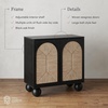 image:imageNathan James Leah Boho TV Stand or Sideboard Cabinet for Kitchen or Living Room with BallStyle Feet Natural Seagrass Door Fronts and Solid Wood Legs Raw Oak Set of 2Blackseagrass
