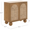 image:imageNathan James Leah Boho TV Stand or Sideboard Cabinet for Kitchen or Living Room with BallStyle Feet Natural Seagrass Door Fronts and Solid Wood Legs Raw Oak Set of 2Light Brown