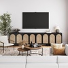 image:imageNathan James Leah Boho TV Stand or Sideboard Cabinet for Kitchen or Living Room with BallStyle Feet Natural Seagrass Door Fronts and Solid Wood Legs Raw Oak Set of 2Blackseagrass