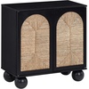 image:imageNathan James Leah Boho TV Stand or Sideboard Cabinet for Kitchen or Living Room with BallStyle Feet Natural Seagrass Door Fronts and Solid Wood Legs Raw Oak Set of 2Blackseagrass