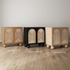 image:imageNathan James Leah Boho TV Stand or Sideboard Cabinet for Kitchen or Living Room with BallStyle Feet Natural Seagrass Door Fronts and Solid Wood Legs Raw Oak Set of 2Blackseagrass