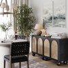 image:imageNathan James Leah Boho TV Stand or Sideboard Cabinet for Kitchen or Living Room with BallStyle Feet Natural Seagrass Door Fronts and Solid Wood Legs Raw Oak Set of 2Blackseagrass