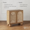 image:imageNathan James Leah Boho TV Stand or Sideboard Cabinet for Kitchen or Living Room with BallStyle Feet Natural Seagrass Door Fronts and Solid Wood Legs Raw Oak Set of 2Light Brown
