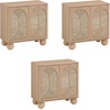 image:imageNathan James Leah Boho TV Stand or Sideboard Cabinet for Kitchen or Living Room with BallStyle Feet Natural Seagrass Door Fronts and Solid Wood Legs Raw Oak Set of 2Raw Oak