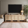 image:imageNathan James Leah Boho TV Stand or Sideboard Cabinet for Kitchen or Living Room with BallStyle Feet Natural Seagrass Door Fronts and Solid Wood Legs Raw Oak Set of 2Raw Oak