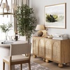 image:imageNathan James Leah Boho TV Stand or Sideboard Cabinet for Kitchen or Living Room with BallStyle Feet Natural Seagrass Door Fronts and Solid Wood Legs Raw Oak Set of 2Light Brown