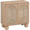 image:imageNathan James Leah Boho TV Stand or Sideboard Cabinet for Kitchen or Living Room with BallStyle Feet Natural Seagrass Door Fronts and Solid Wood Legs Raw Oak Set of 2Raw Oak