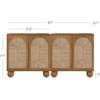 image:imageNathan James Leah Boho TV Stand or Sideboard Cabinet for Kitchen or Living Room with BallStyle Feet Natural Seagrass Door Fronts and Solid Wood Legs Raw Oak Set of 2Light Brown