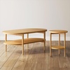 image:imageNathan James Lula Nesting Round Side Set of 2 Accent End Table for Living Room with Wood or Marble Finish Tabletop and Metal Base NutmegBlackLight Brown Wood
