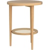 image:imageNathan James Lula Nesting Round Side Set of 2 Accent End Table for Living Room with Wood or Marble Finish Tabletop and Metal Base NutmegBlackLight Brown Wood
