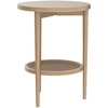 image:imageNathan James Lula Nesting Round Side Set of 2 Accent End Table for Living Room with Wood or Marble Finish Tabletop and Metal Base NutmegBlackLight Brown Wood
