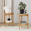 image:imageNathan James Lula Nesting Round Side Set of 2 Accent End Table for Living Room with Wood or Marble Finish Tabletop and Metal Base NutmegBlackLight Brown Wood