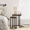 image:imageNathan James Lula Nesting Round Side Set of 2 Accent End Table for Living Room with Wood or Marble Finish Tabletop and Metal Base NutmegBlackNutmegBlack