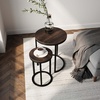 image:imageNathan James Lula Nesting Round Side Set of 2 Accent End Table for Living Room with Wood or Marble Finish Tabletop and Metal Base NutmegBlackNutmegBlack