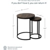 image:imageNathan James Lula Nesting Round Side Set of 2 Accent End Table for Living Room with Wood or Marble Finish Tabletop and Metal Base NutmegBlackNutmegBlack