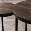 image:imageNathan James Lula Nesting Round Side Set of 2 Accent End Table for Living Room with Wood or Marble Finish Tabletop and Metal Base NutmegBlackNutmegBlack