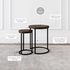 image:imageNathan James Lula Nesting Round Side Set of 2 Accent End Table for Living Room with Wood or Marble Finish Tabletop and Metal Base NutmegBlackNutmegBlack