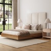 image:imageNathan James Marissa Wall Mounted Upholstered Headboard 3 Panel Headboard with Textured Boucle Upholstery for Queen Bed White