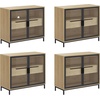 image:imageNathan James Mason Storage Cabinet Free Standing Accent Sideboard Buffet Credenza with Glass Doors and Adjustable Shelf in Black Oak Wood for Dining Room Entryway and Living Room Clear GlassBlackGlassLight Oak