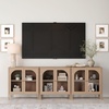 image:imageNathan James Mason Storage Cabinet Free Standing Accent Sideboard Buffet Credenza with Glass Doors and Adjustable Shelf in Black Oak Wood for Dining Room Entryway and Living Room Clear GlassBlackRaw Oak