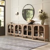 image:imageNathan James Mason Storage Cabinet Free Standing Accent Sideboard Buffet Credenza with Glass Doors and Adjustable Shelf in Black Oak Wood for Dining Room Entryway and Living Room Clear GlassBlackRaw Oak