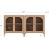 image:imageNathan James Mason Storage Cabinet Free Standing Accent Sideboard Buffet Credenza with Glass Doors and Adjustable Shelf in Black Oak Wood for Dining Room Entryway and Living Room Clear GlassBlackRaw Oak