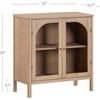 image:imageNathan James Mason Storage Cabinet Free Standing Accent Sideboard Buffet Credenza with Glass Doors and Adjustable Shelf in Black Oak Wood for Dining Room Entryway and Living Room Clear GlassBlackRaw Oak