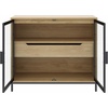 image:imageNathan James Mason Storage Cabinet Free Standing Accent Sideboard Buffet Credenza with Glass Doors and Adjustable Shelf in Black Oak Wood for Dining Room Entryway and Living Room Clear GlassBlackGlassLight Oak