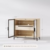 image:imageNathan James Mason Storage Cabinet Free Standing Accent Sideboard Buffet Credenza with Glass Doors and Adjustable Shelf in Black Oak Wood for Dining Room Entryway and Living Room Clear GlassBlackGlassLight Oak