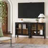 image:imageNathan James Mason Storage Cabinet Free Standing Accent Sideboard Buffet Credenza with Glass Doors and Adjustable Shelf in Black Oak Wood for Dining Room Entryway and Living Room Clear GlassBlackMatte Black
