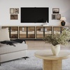 image:imageNathan James Mason Storage Cabinet Free Standing Accent Sideboard Buffet Credenza with Glass Doors and Adjustable Shelf in Black Oak Wood for Dining Room Entryway and Living Room Clear GlassBlackGlassLight Oak