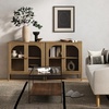 image:imageNathan James Mason Storage Cabinet Free Standing Accent Sideboard Buffet Credenza with Glass Doors and Adjustable Shelf in Black Oak Wood for Dining Room Entryway and Living Room Clear GlassBlackBrushed Light Brown