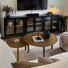 image:imageNathan James Mason Storage Cabinet Free Standing Accent Sideboard Buffet Credenza with Glass Doors and Adjustable Shelf in Black Oak Wood for Dining Room Entryway and Living Room Clear GlassBlackMatte Black