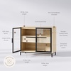 image:imageNathan James Mason Storage Cabinet Free Standing Accent Sideboard Buffet Credenza with Glass Doors and Adjustable Shelf in Black Oak Wood for Dining Room Entryway and Living Room Clear GlassBlackGlassLight Oak