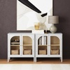 image:imageNathan James Mason Storage Cabinet Free Standing Accent Sideboard Buffet Credenza with Glass Doors and Adjustable Shelf in Black Oak Wood for Dining Room Entryway and Living Room Clear GlassBlackMatte White
