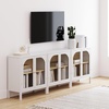 image:imageNathan James Mason Storage Cabinet Free Standing Accent Sideboard Buffet Credenza with Glass Doors and Adjustable Shelf in Black Oak Wood for Dining Room Entryway and Living Room Clear GlassBlackMatte White