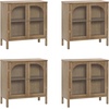 image:imageNathan James Mason Storage Cabinet Free Standing Accent Sideboard Buffet Credenza with Glass Doors and Adjustable Shelf in Black Oak Wood for Dining Room Entryway and Living Room Clear GlassBlackBrushed Light Brown