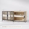 image:imageNathan James Mason Storage Cabinet Free Standing Accent Sideboard Buffet Credenza with Glass Doors and Adjustable Shelf in Black Oak Wood for Dining Room Entryway and Living Room Clear GlassBlackGlassLight Oak