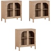 image:imageNathan James Mason Storage Cabinet Free Standing Accent Sideboard Buffet Credenza with Glass Doors and Adjustable Shelf in Black Oak Wood for Dining Room Entryway and Living Room Clear GlassBlackRaw Oak